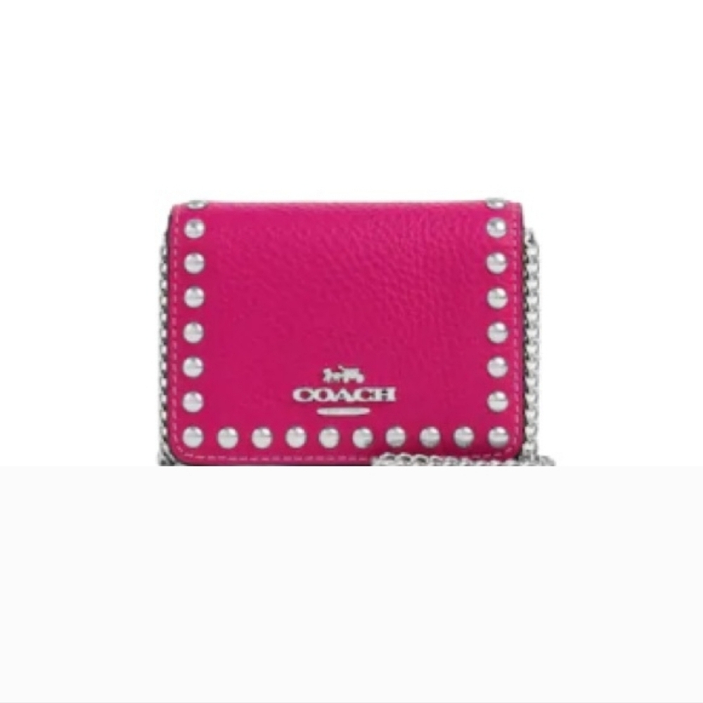Coach Pink Mini Bag with Silver Accents